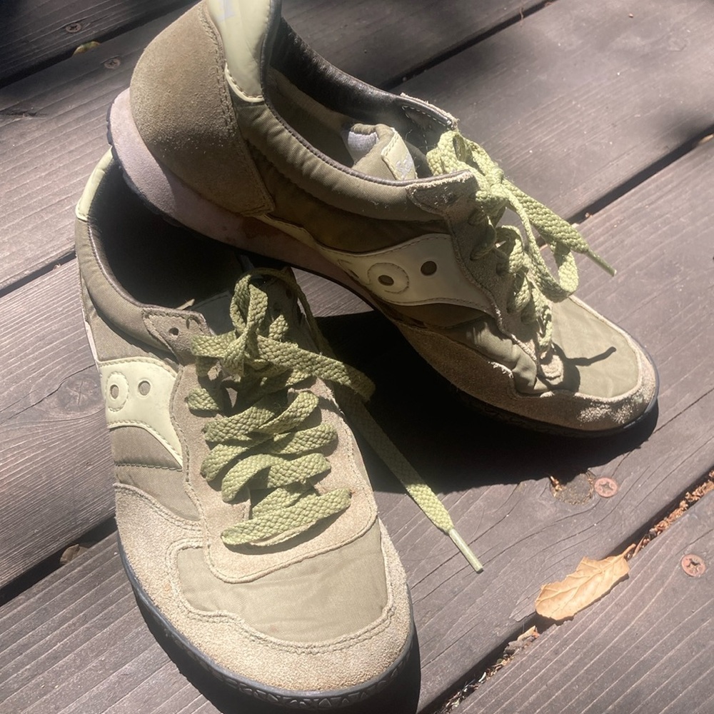 Green Saucony bullet minimalist sneakers